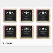 Luxury Black Pink Gold Glitter Product Labels Logo (Vel)