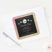 Luxury Black Pink Gold Glitter Product Labels Logo (Envelop)