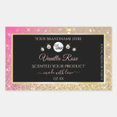 Luxury Black Pink Gold Glitter Product Labels Logo (Voorkant)
