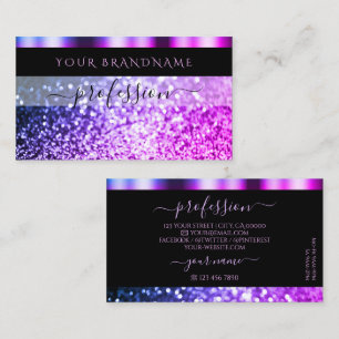 Luxury Black Pink Paars Sparkle Glitter Shimmery Visitekaartje