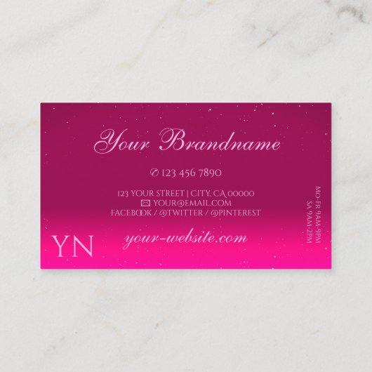 Luxury Black Pink Sparkle Diamonds Matin Visitekaartje (Achterkant)