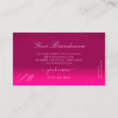 Luxury Black Pink Sparkle Diamonds Monogram Trendy Visitekaartje (Achterkant)