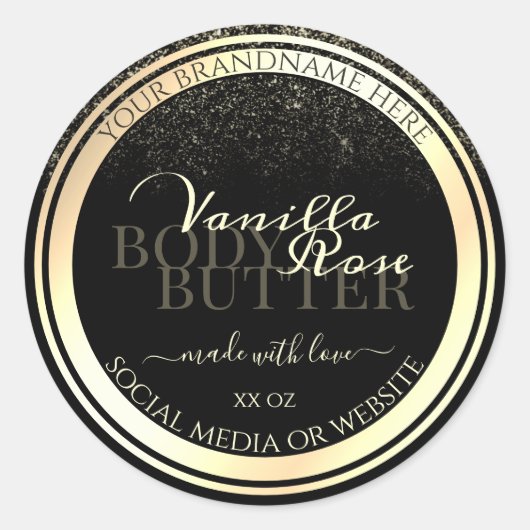 Luxury Black Product Packaging Labels Gold Lijst (Voorkant)