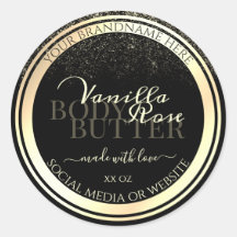 Luxury Black Product Packaging Labels Gold Lijst