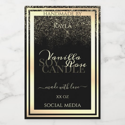 Luxury Black Product Packaging Labels Gold Lijst Voedselcontainer Etiket (Enkel label)