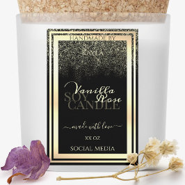 Luxury Black Product Packaging Labels Gold Lijst Voedselcontainer Etiket