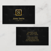 Luxury Black Quilted Leather Lawyer Visitekaartje (Voorkant / Achterkant)