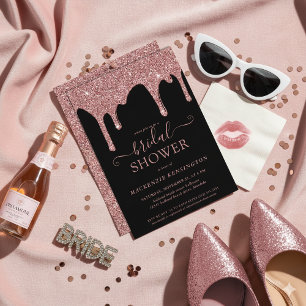 Luxury Black Roos Gold Glitter Drivers Vrijgezelle Kaart