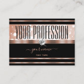 Luxury Black Roos Gold Luminous Glitter Diamonds Visitekaartje (Voorkant)