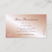 Luxury Black Roos Gold Sparking Diamonds Initialen Visitekaartje (Achterkant)