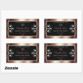 Luxury Black Rosegold Shimmery Decor Productlabel Rechthoekige Sticker (Vel)