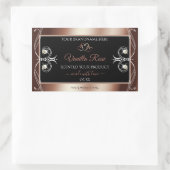 Luxury Black Rosegold Shimmery Decor Productlabel Rechthoekige Sticker (Tas)