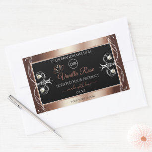 Luxury Black Rosegold Shimmery Product Labels Logo