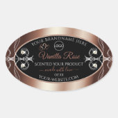 Luxury Black Rosegold Shimmery Product Labels Logo (Voorkant)