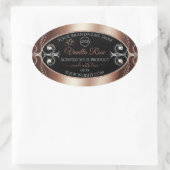 Luxury Black Rosegold Shimmery Product Labels Logo (Tas)