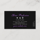 Luxury Black Roze en Paarse glitter Stars Stijlvol Visitekaartje (Achterkant)