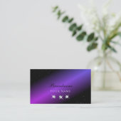 Luxury Black Roze en Paarse glitter Stars Stijlvol Visitekaartje (Staand voorkant)