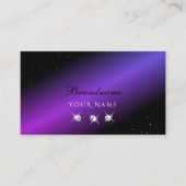 Luxury Black Roze en Paarse glitter Stars Stijlvol Visitekaartje (Voorkant)