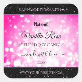 Luxury Black Roze Glitter Product Packaging Labels (Voorkant)