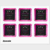 Luxury Black Roze Glitter Product Packaging Labels (Vel)