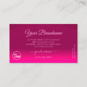 Luxury Black Roze Sparkle Diamonds voegt Logo mode Visitekaartje (Achterkant)
