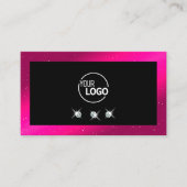 Luxury Black Roze Sparkle Diamonds voegt Logo mode Visitekaartje (Voorkant)