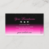Luxury Black Roze witte gradiënt Shimmery Diamonds Visitekaartje (Achterkant)