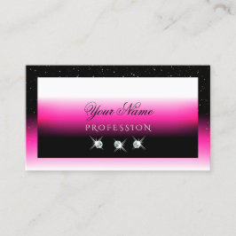 Luxury Black Roze witte gradiënt Shimmery Diamonds Visitekaartje