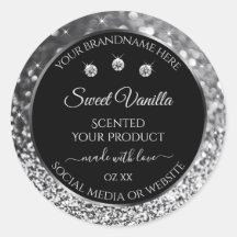Luxury Black Silver Glitter Diamonds Productlabel