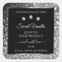 Luxury Black Silver Glitter Diamonds Productlabel