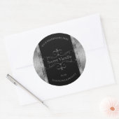Luxury Black Silver Glitter productlabels Ronde Sticker (Envelop)