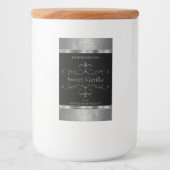 Luxury Black Silver Glitter productlabels Voedselcontainer Etiket (Voorkant)
