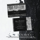 Luxury Black Silver Glitter Sparkle Stars Diamonds Visitekaartje