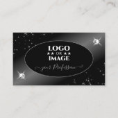 Luxury Black Silver Glitter Stars Jewelen met Logo Visitekaartje (Voorkant)