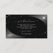 Luxury Black Silver Glitter Stars Jewels Initialen Visitekaartje (Achterkant)