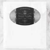 Luxury Black Silver  productlabels toevoegen Logo Ovale Sticker (Tas)