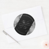 Luxury Black Silver  productlabels toevoegen Logo Ronde Sticker (Envelop)