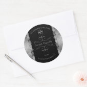 Luxury Black Silver  productlabels toevoegen Logo Ronde Sticker (Envelop)