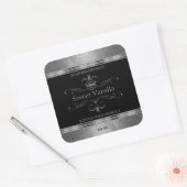 Luxury Black Silver  productlabels toevoegen Logo Vierkante Sticker (Envelop)