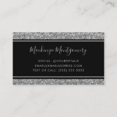 Luxury Black Silver Sparkle Driving Glitter Visitekaartje (Achterkant)