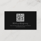 Luxury Black Silver Sparkle Glitter Drift QR-code Visitekaartje (Achterkant)