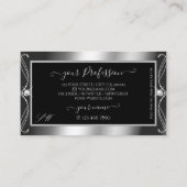 Luxury  Black Silver Sparkle Jewels Monogram Visitekaartje (Achterkant)