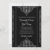 Luxury Black Wedding Uitnodiging (Voorkant)