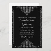 Luxury Black Wedding Uitnodiging (Voorkant / Achterkant)