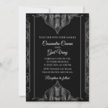 Luxury Black Wedding Uitnodiging