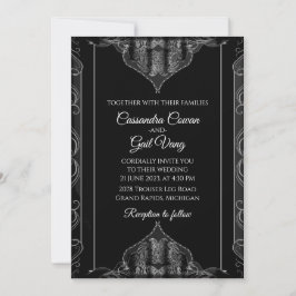 Luxury Black Wedding Uitnodiging