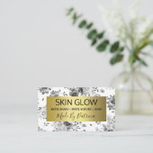 Luxury Black White Gold Handmade Spa en Beauty Visitekaartje (Staand voorkant)