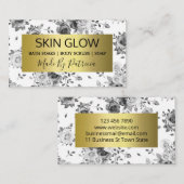 Luxury Black White Gold Handmade Spa en Beauty Visitekaartje (Voorkant / Achterkant)