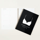 Luxury Black White Lingerie Boutique Logo Modern Planner (Display)