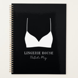 Luxury Black White Lingerie Boutique Logo Modern Planner